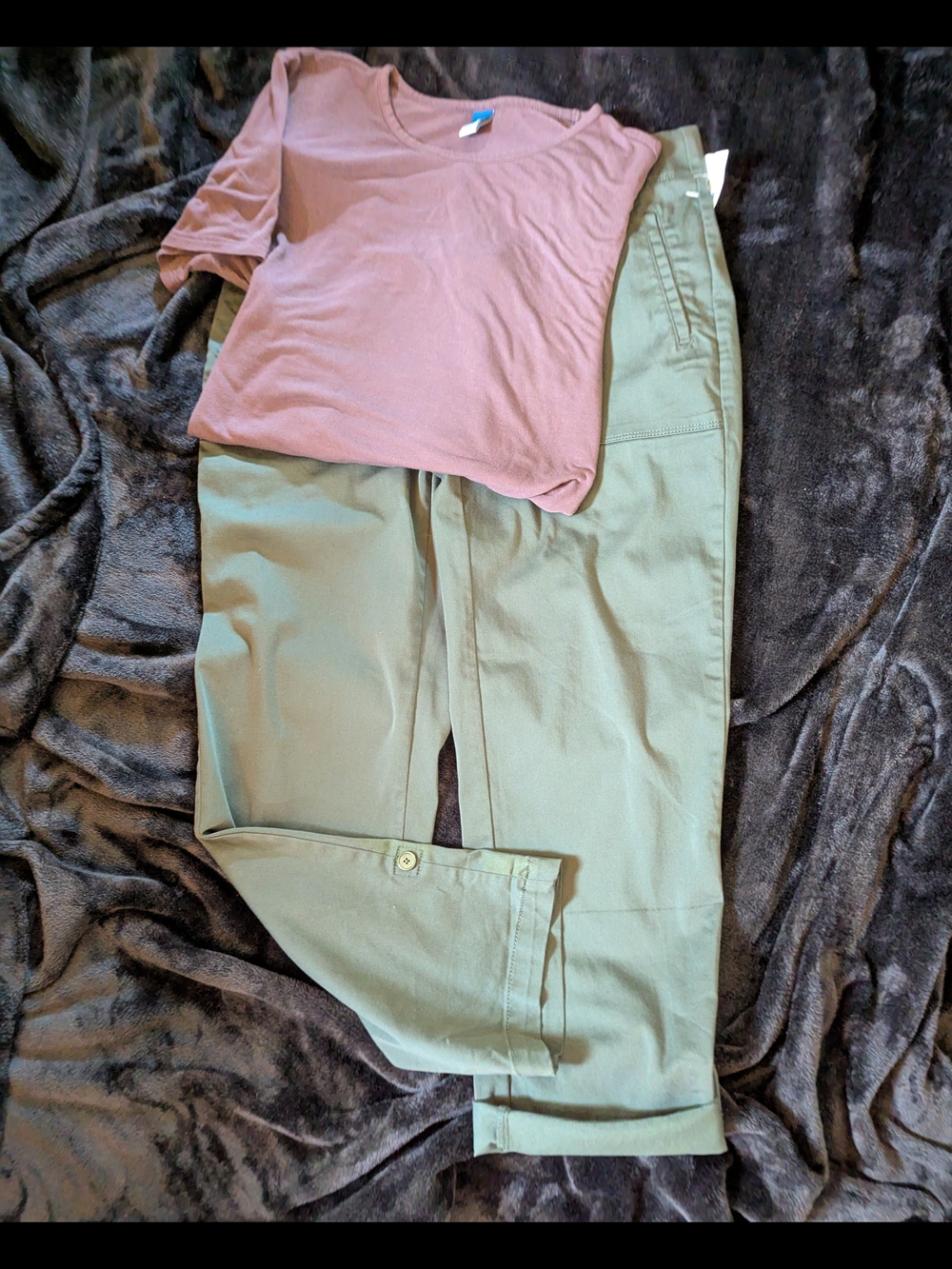 Old Navy Purple Top with Olive Green Westport Pants